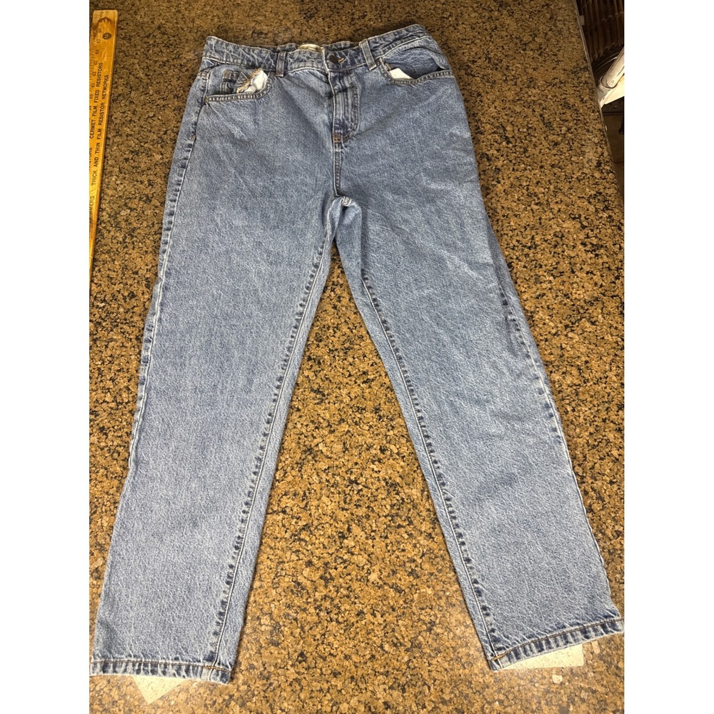 Cotton On Mom Jeans Light Wash Blue High Waisted Denim Size US 10